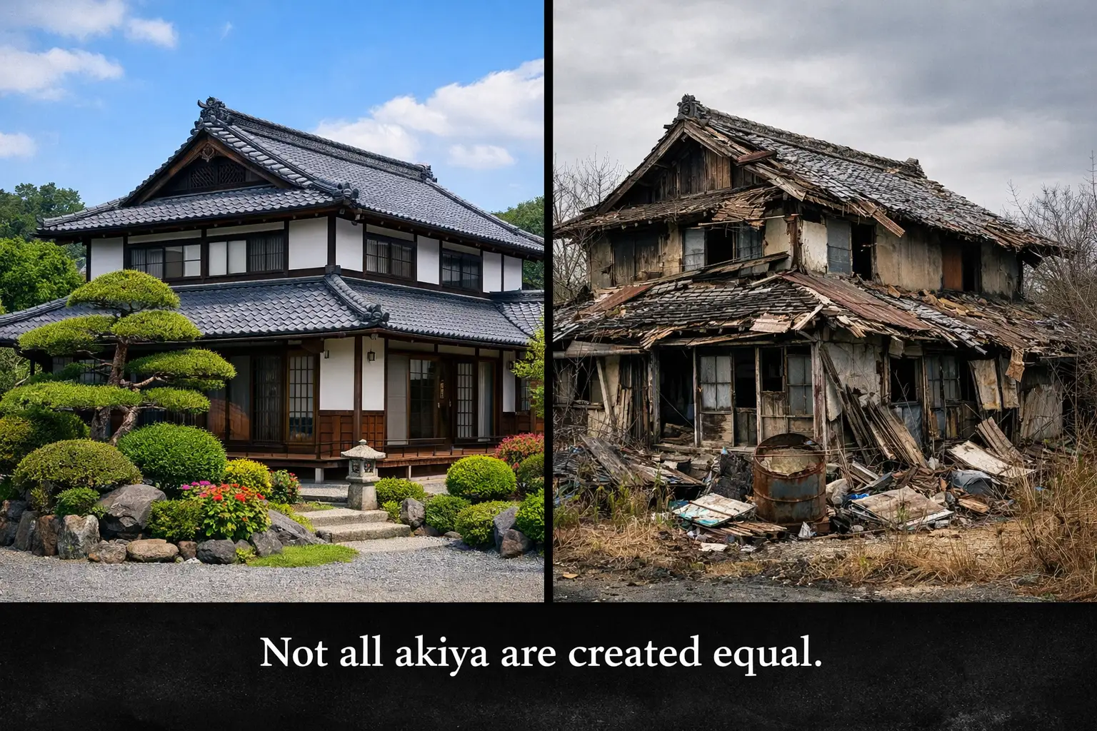 Akiya in good condition vs abandoned akiya — not all vacant houses in Japan are the same